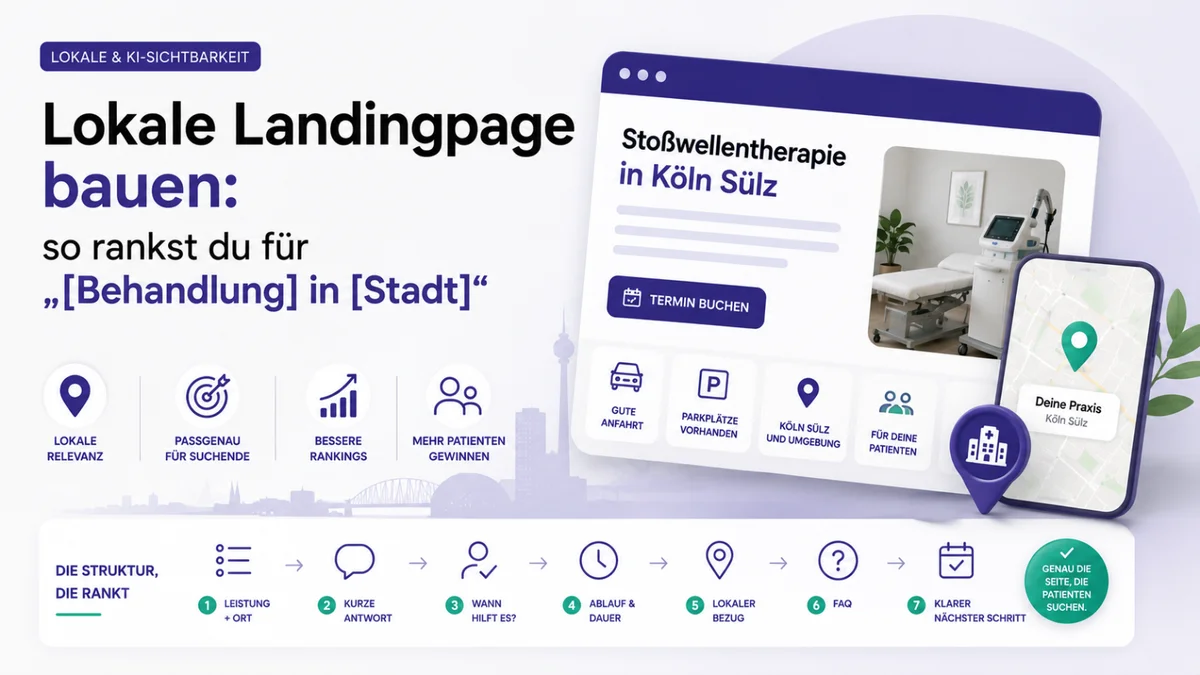 Lokale Landingpage bauen: „[Behandlung] in [Stadt]" anleiten